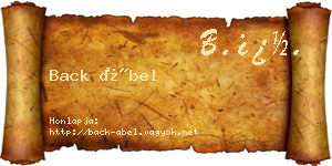Back Ábel névjegykártya